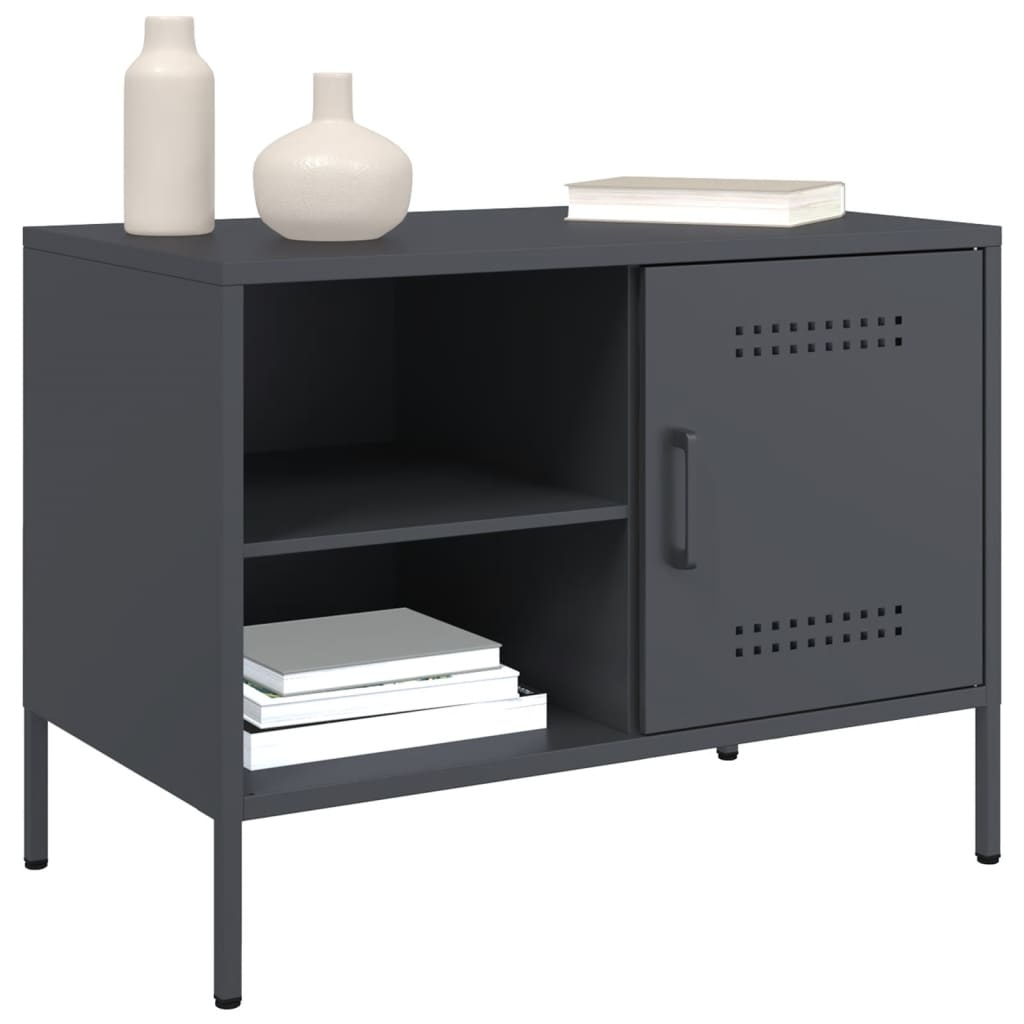 VidaXL Tv-meubel 68x39x50,5 cm staal antracietkleurig