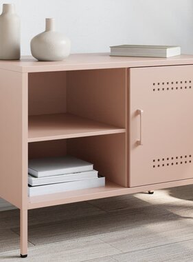 VidaXL Tv-meubel 68x39x50,5 cm staal roze