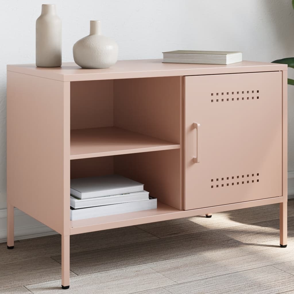 VidaXL Tv-meubel 68x39x50,5 cm staal roze