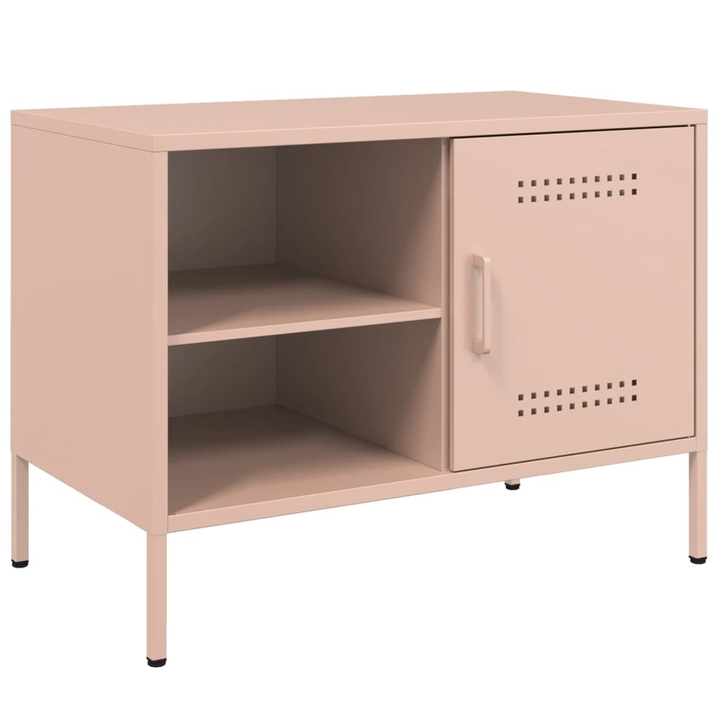 VidaXL Tv-meubel 68x39x50,5 cm staal roze