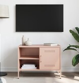 VidaXL Tv-meubel 68x39x50,5 cm staal roze