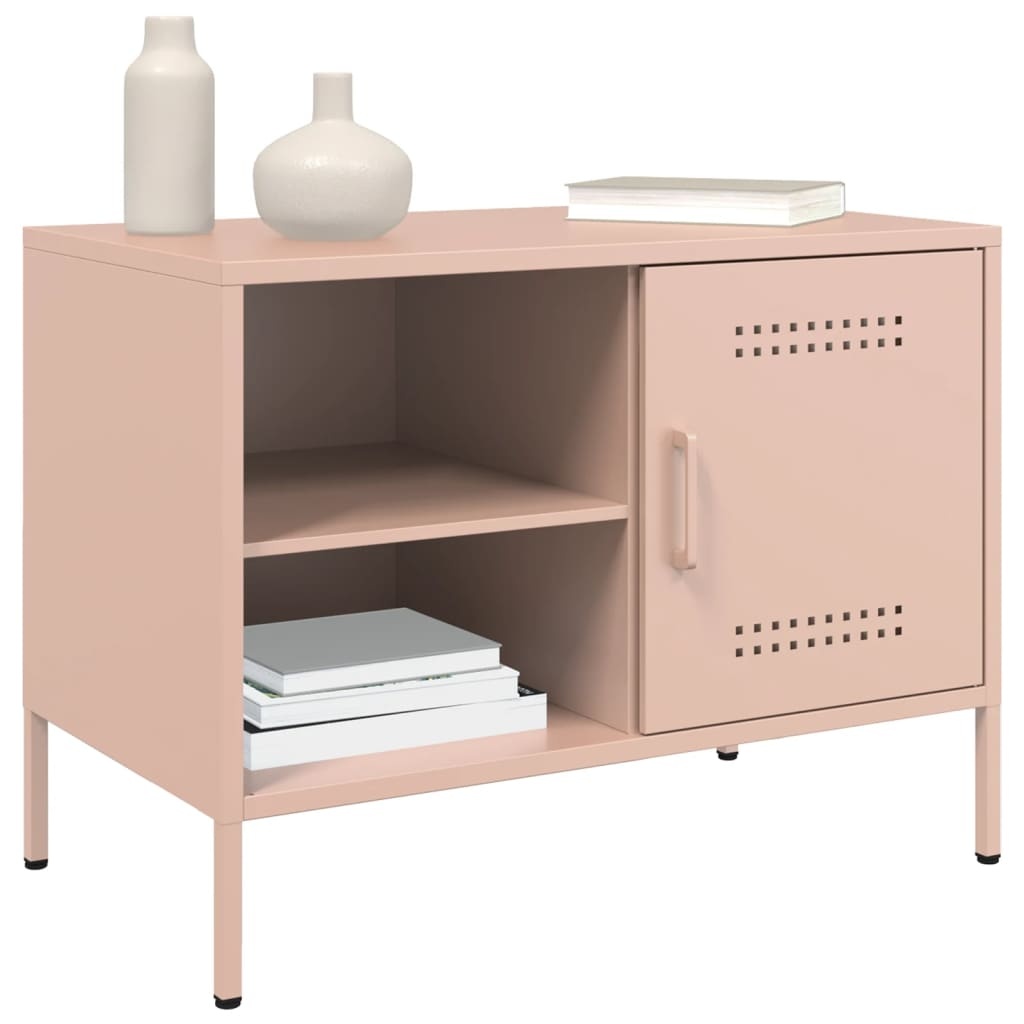 VidaXL Tv-meubel 68x39x50,5 cm staal roze