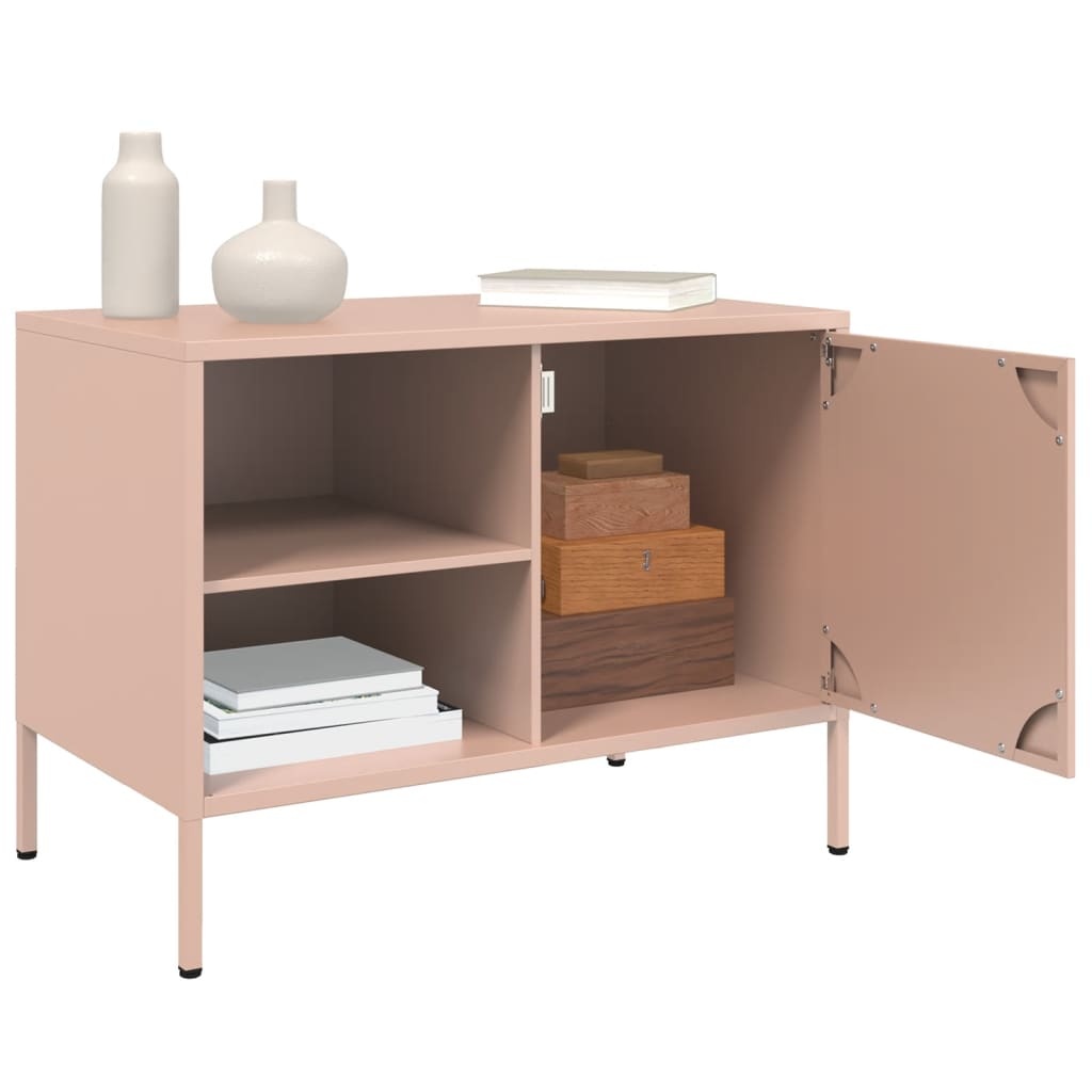 VidaXL Tv-meubel 68x39x50,5 cm staal roze