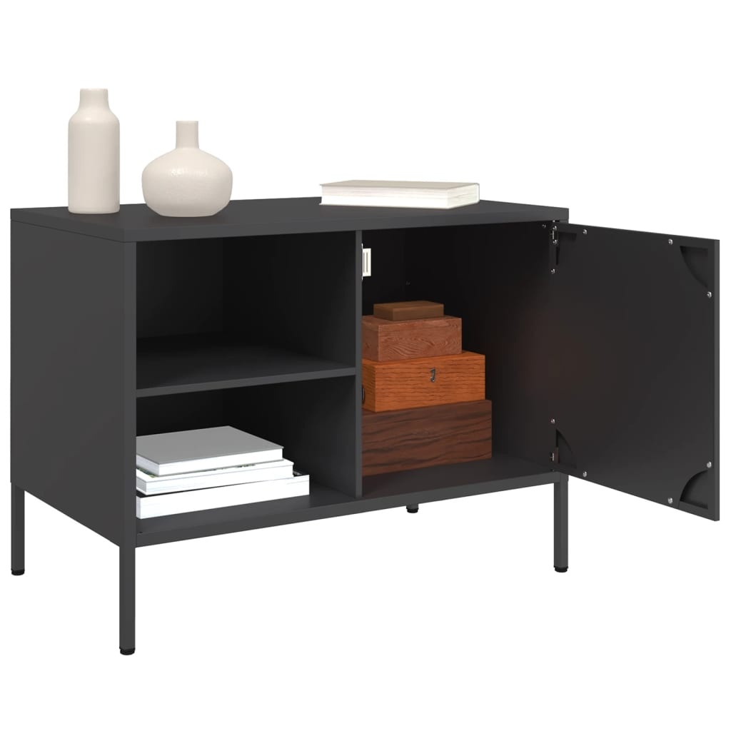 VidaXL Tv-meubel 68x39x50,5 cm staal zwart