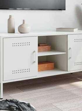 VidaXL Tv-meubel 100,5x39x50,5 cm staal wit