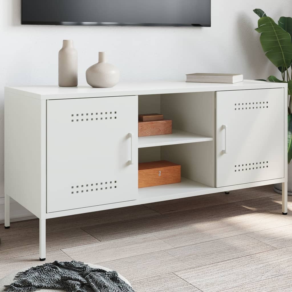 VidaXL Tv-meubel 100,5x39x50,5 cm staal wit