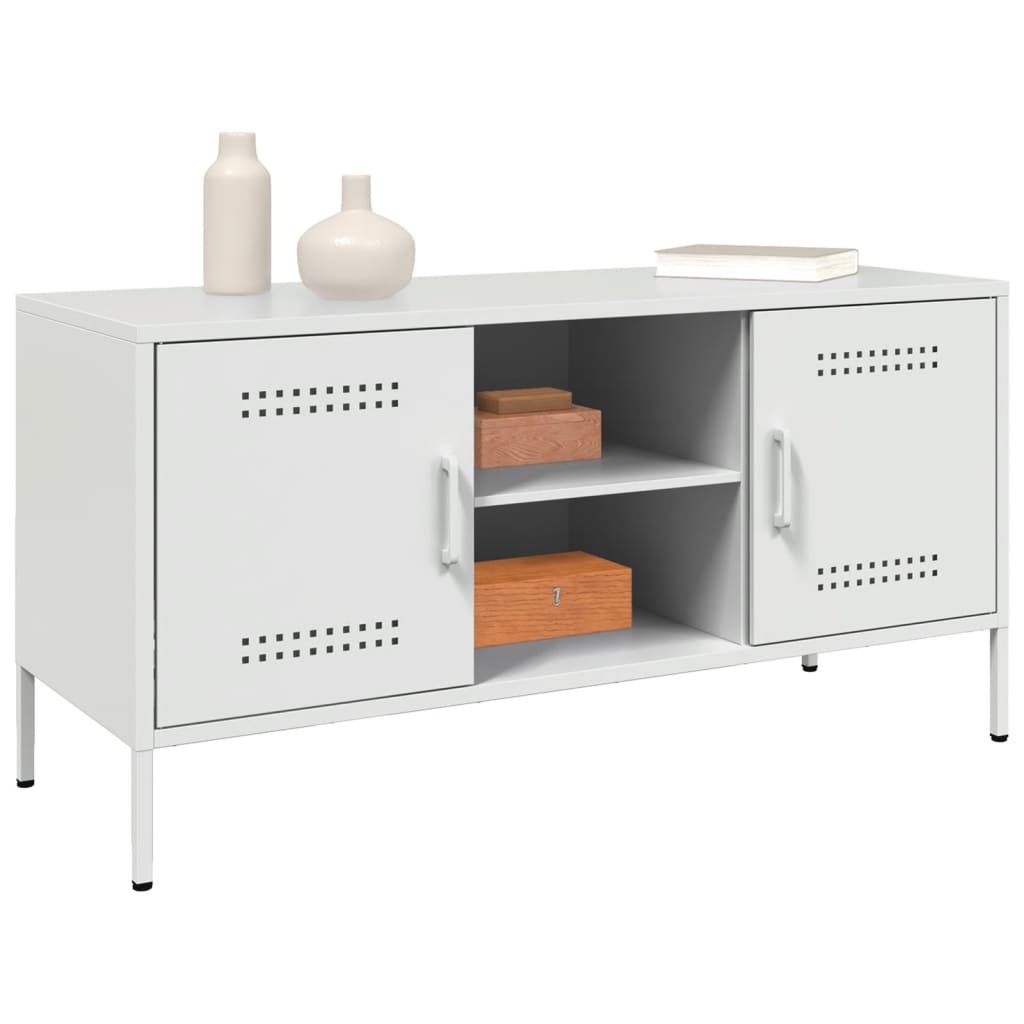 VidaXL Tv-meubel 100,5x39x50,5 cm staal wit