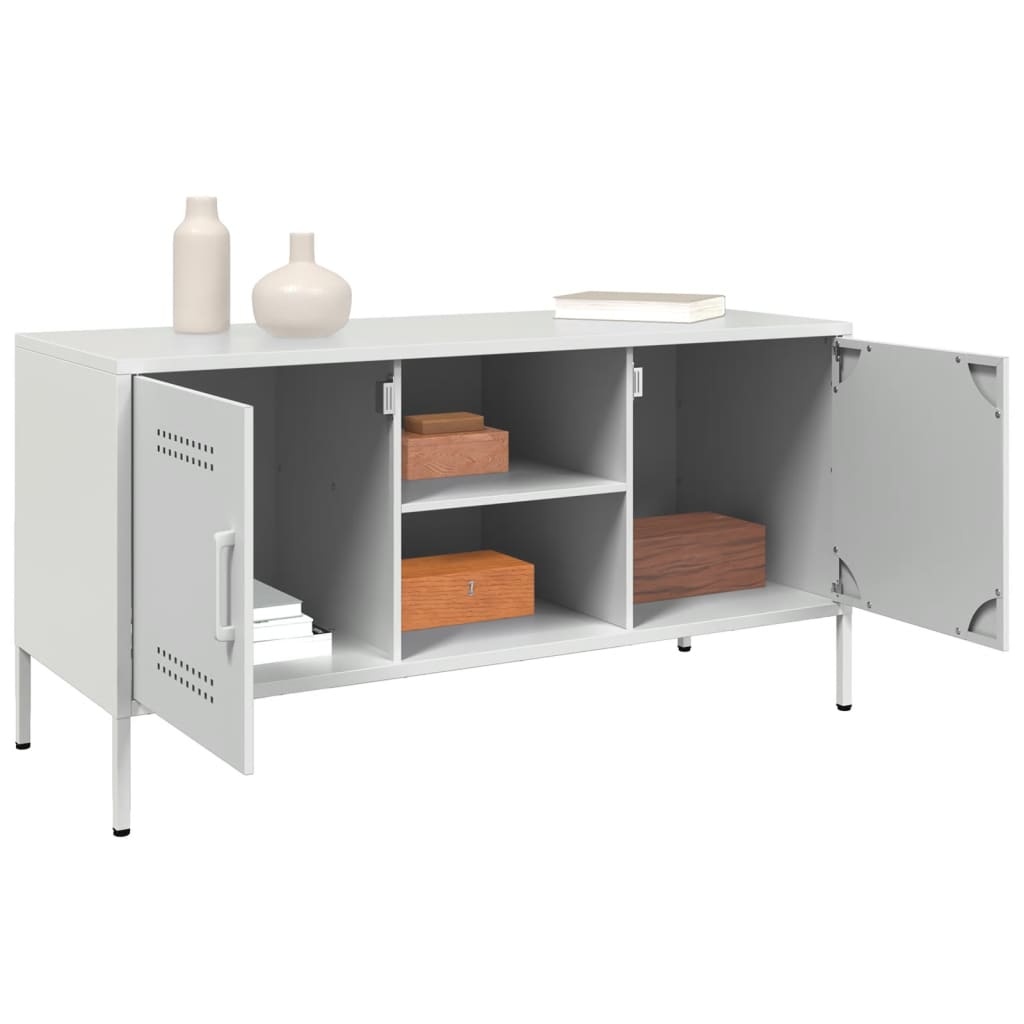 VidaXL Tv-meubel 100,5x39x50,5 cm staal wit
