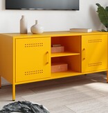 VidaXL Tv-meubel 100,5x39x50,5 cm staal mosterdgeel
