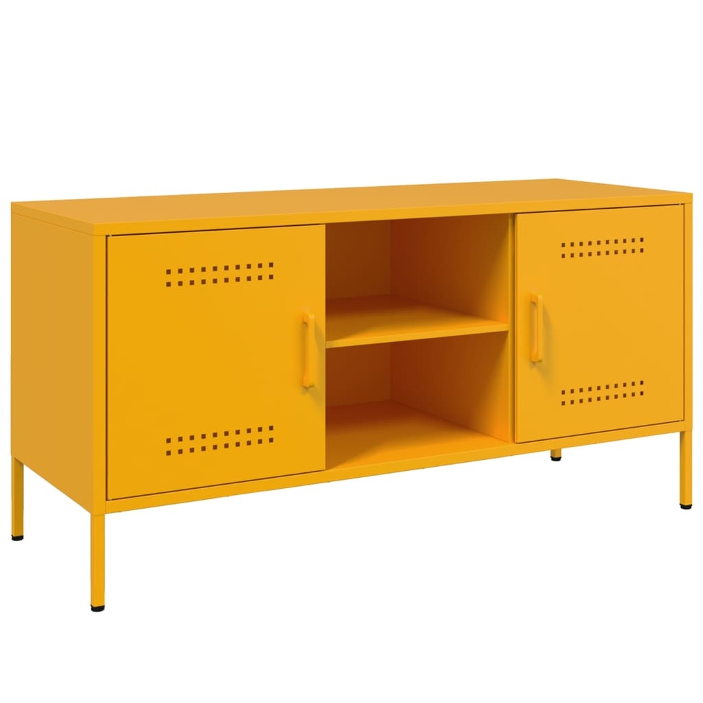 VidaXL Tv-meubel 100,5x39x50,5 cm staal mosterdgeel