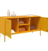 VidaXL Tv-meubel 100,5x39x50,5 cm staal mosterdgeel