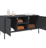VidaXL Tv-meubel 100,5x39x50,5 cm staal antracietkleurig