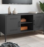 VidaXL Tv-meubel 100,5x39x50,5 cm staal zwart