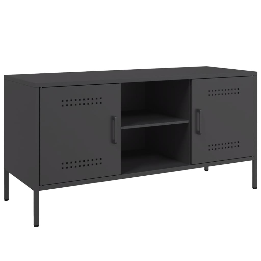 VidaXL Tv-meubel 100,5x39x50,5 cm staal zwart