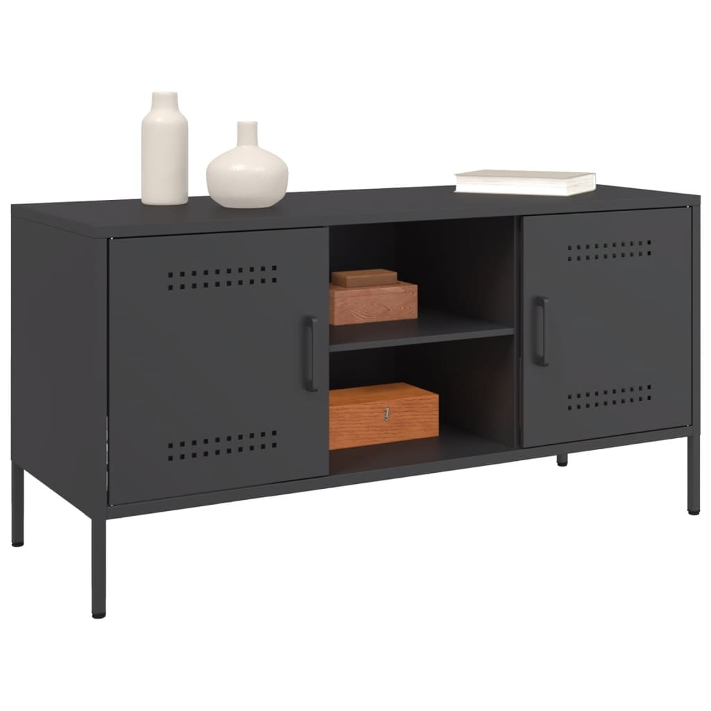 VidaXL Tv-meubel 100,5x39x50,5 cm staal zwart