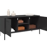VidaXL Tv-meubel 100,5x39x50,5 cm staal zwart