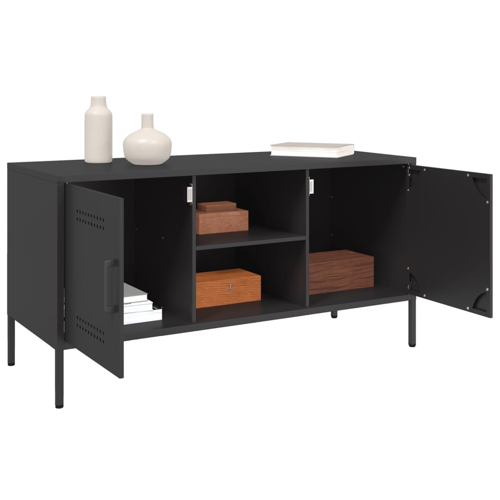VidaXL Tv-meubel 100,5x39x50,5 cm staal zwart