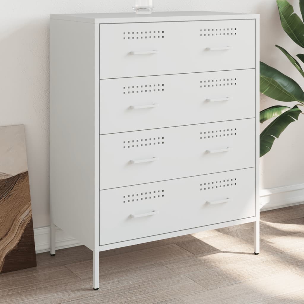VidaXL Dressoir 68x39x89 cm staal wit