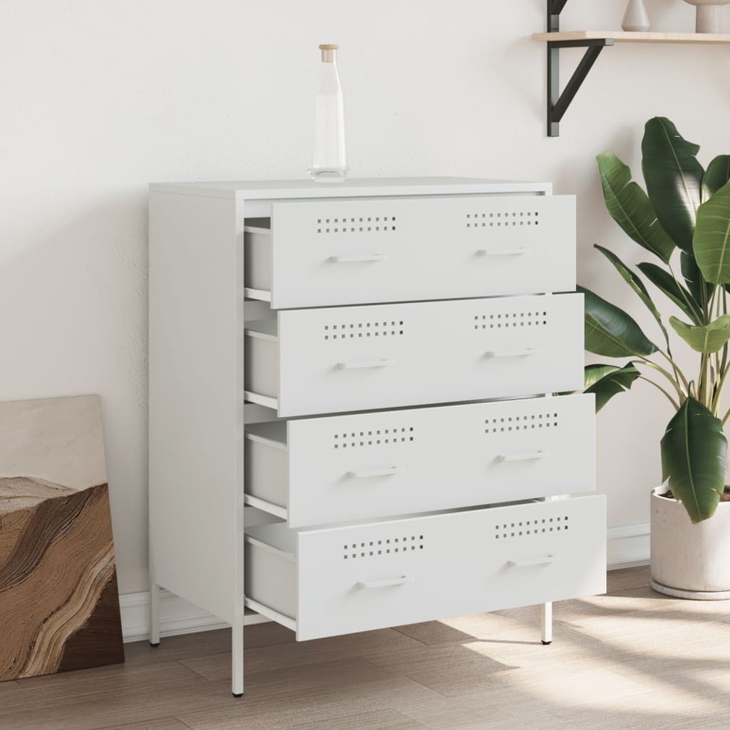 VidaXL Dressoir 68x39x89 cm staal wit
