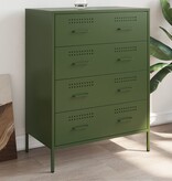 VidaXL Dressoir 68x39x89 cm staal olijfgroen