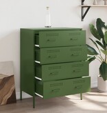 VidaXL Dressoir 68x39x89 cm staal olijfgroen
