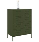 VidaXL Dressoir 68x39x89 cm staal olijfgroen