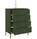 VidaXL Dressoir 68x39x89 cm staal olijfgroen