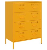 VidaXL Dressoir 68x39x89 cm staal mosterdgeel