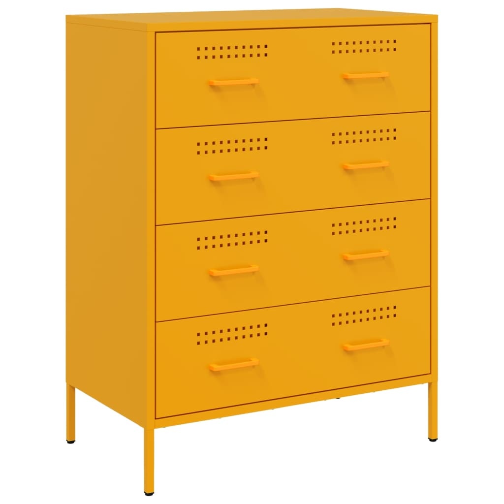 VidaXL Dressoir 68x39x89 cm staal mosterdgeel