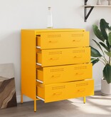 VidaXL Dressoir 68x39x89 cm staal mosterdgeel