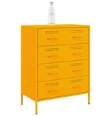 VidaXL Dressoir 68x39x89 cm staal mosterdgeel