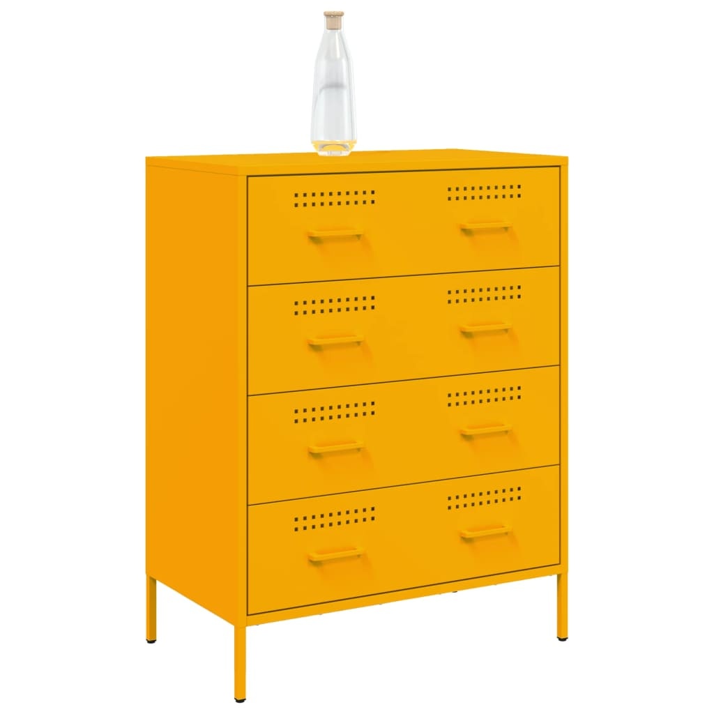 VidaXL Dressoir 68x39x89 cm staal mosterdgeel