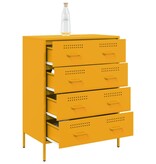 VidaXL Dressoir 68x39x89 cm staal mosterdgeel