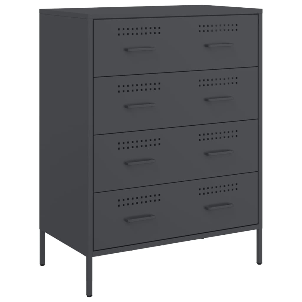 VidaXL Dressoir 68x39x89 cm staal antracietkleurig
