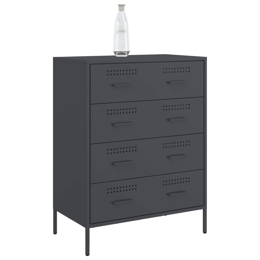 VidaXL Dressoir 68x39x89 cm staal antracietkleurig