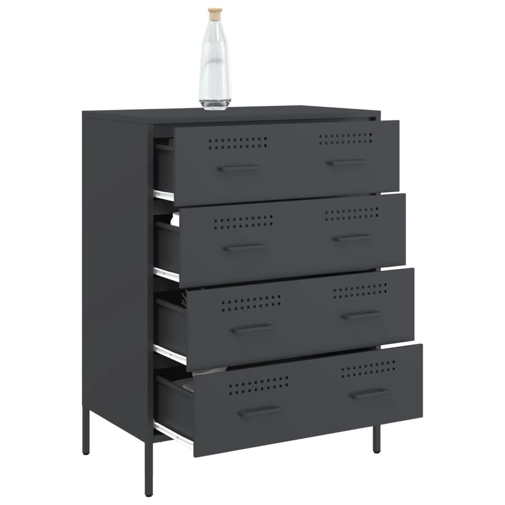 VidaXL Dressoir 68x39x89 cm staal antracietkleurig