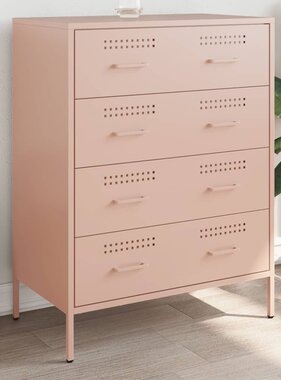 VidaXL Dressoir 68x39x89 cm staal roze