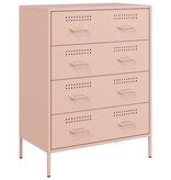 VidaXL Dressoir 68x39x89 cm staal roze