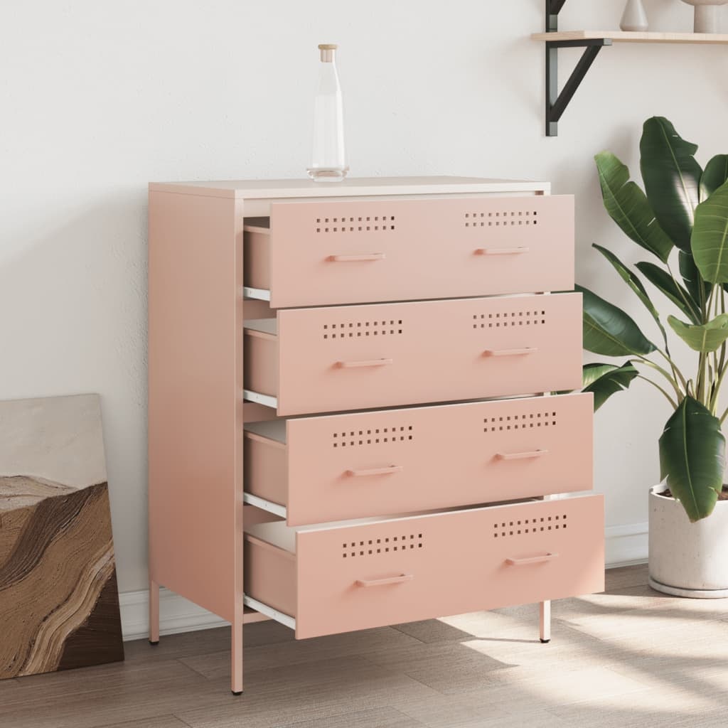 VidaXL Dressoir 68x39x89 cm staal roze