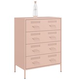 VidaXL Dressoir 68x39x89 cm staal roze