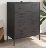 VidaXL Dressoir 68x39x89 cm staal zwart