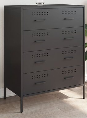 VidaXL Dressoir 68x39x89 cm staal zwart