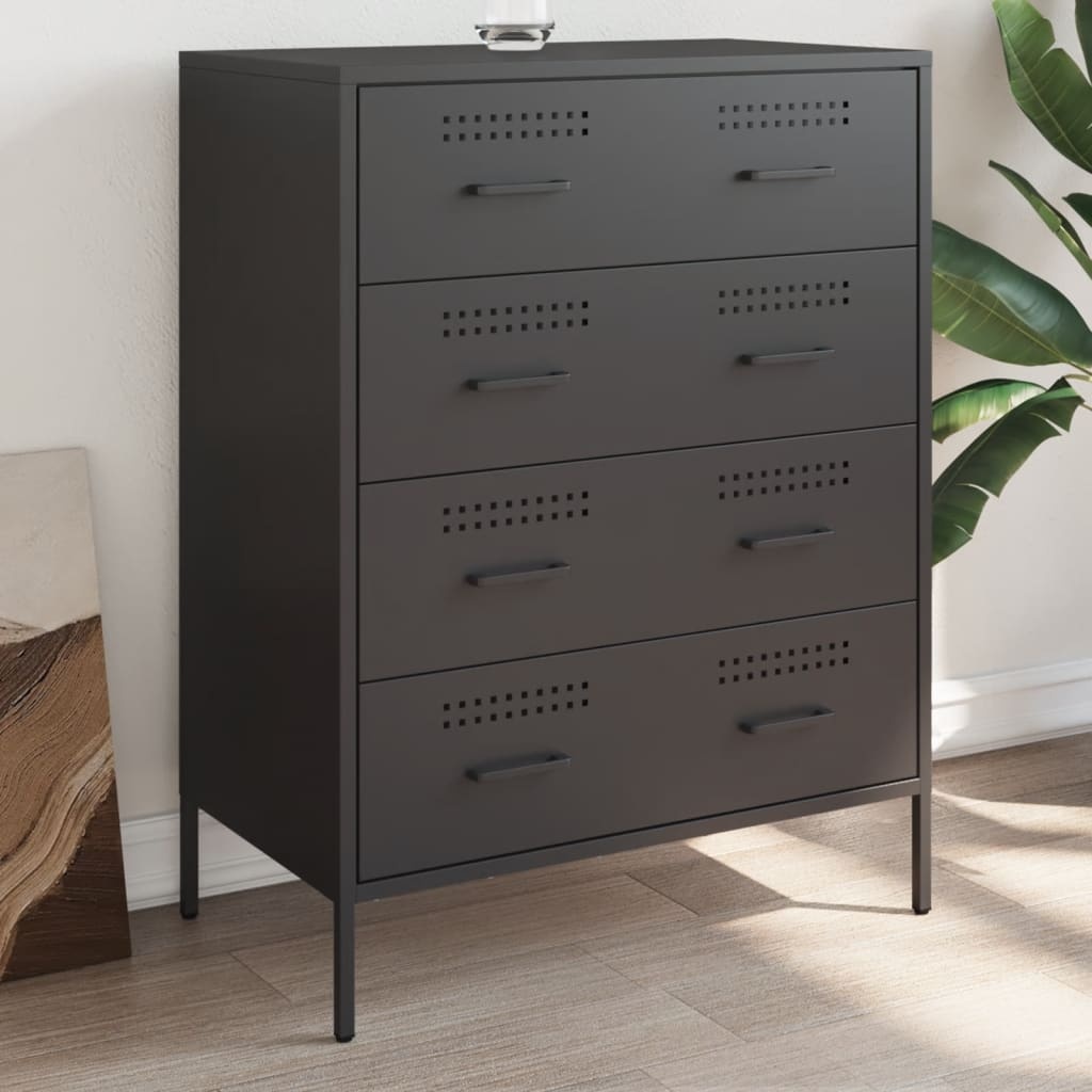 VidaXL Dressoir 68x39x89 cm staal zwart