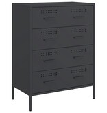 VidaXL Dressoir 68x39x89 cm staal zwart