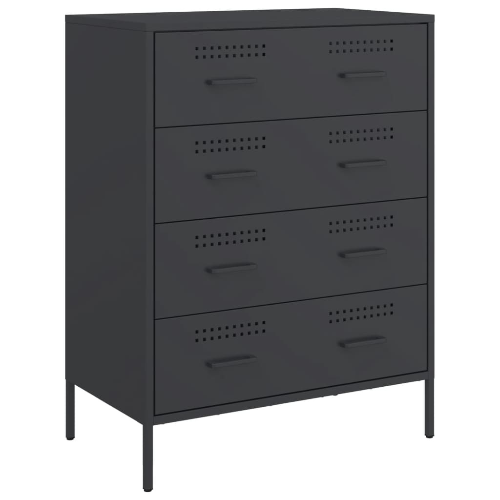 VidaXL Dressoir 68x39x89 cm staal zwart