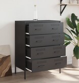 VidaXL Dressoir 68x39x89 cm staal zwart
