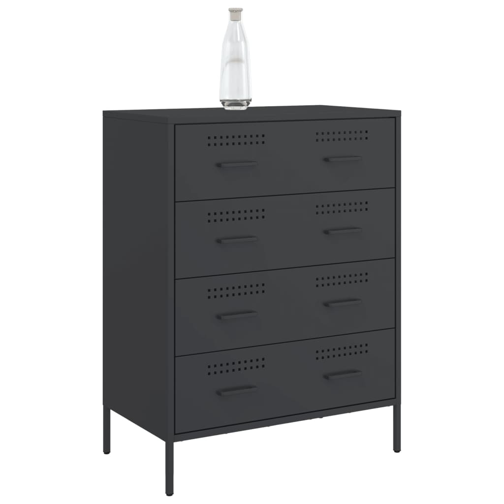 VidaXL Dressoir 68x39x89 cm staal zwart
