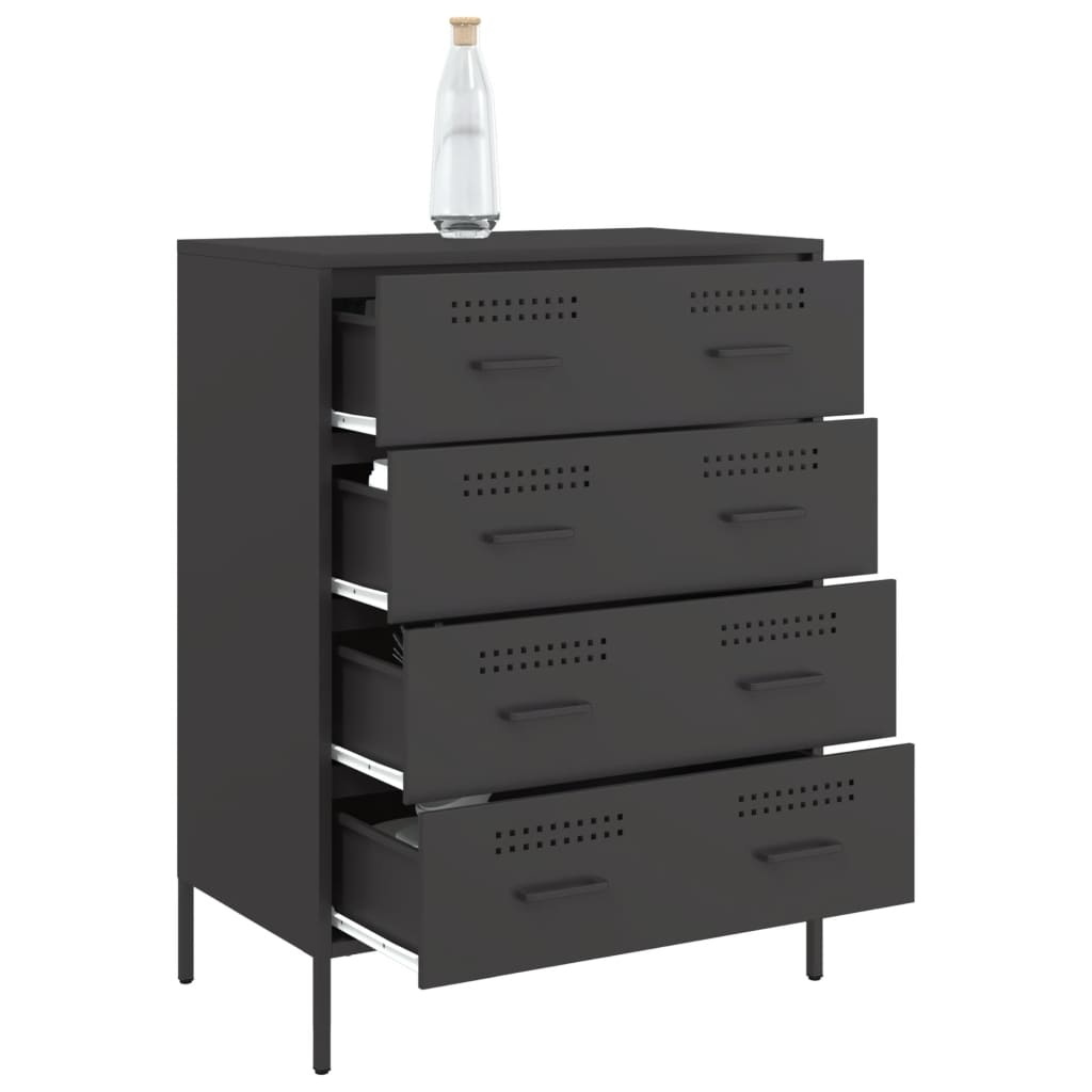 VidaXL Dressoir 68x39x89 cm staal zwart