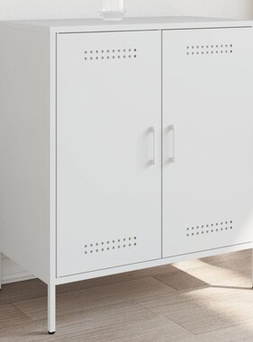 VidaXL Dressoir 68x39x79 cm staal wit