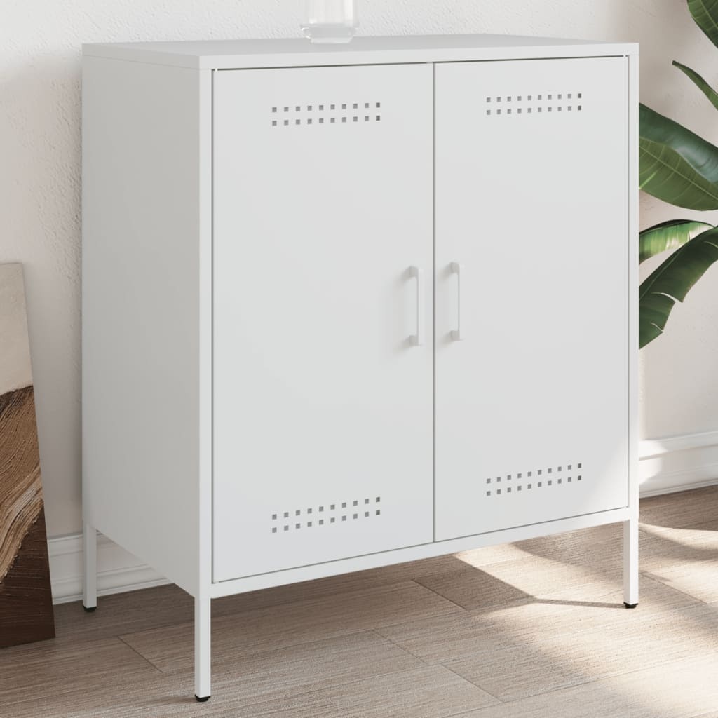 VidaXL Dressoir 68x39x79 cm staal wit